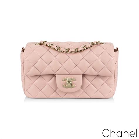 chanel lambskin light pink chain bag